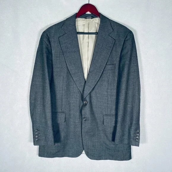 Vintage Paul Stuart Blazer Mens 44R Gray Wool Sport Coat Jacket Union Sport Coats & Blazers